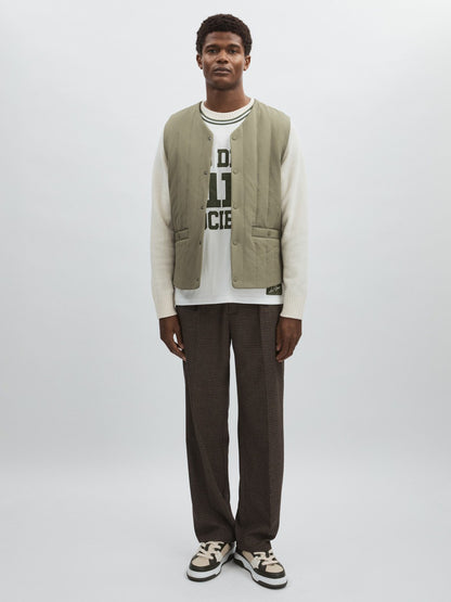 Les Deux Quilted Technical Gilet in Green Men | Reiss