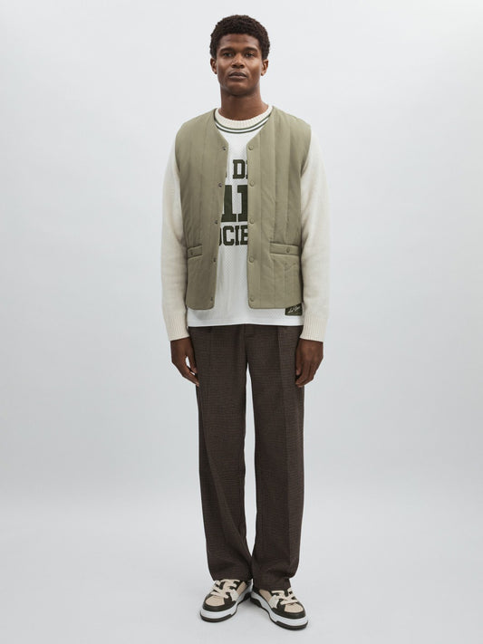 Les Deux Quilted Technical Gilet in Green Men | Reiss