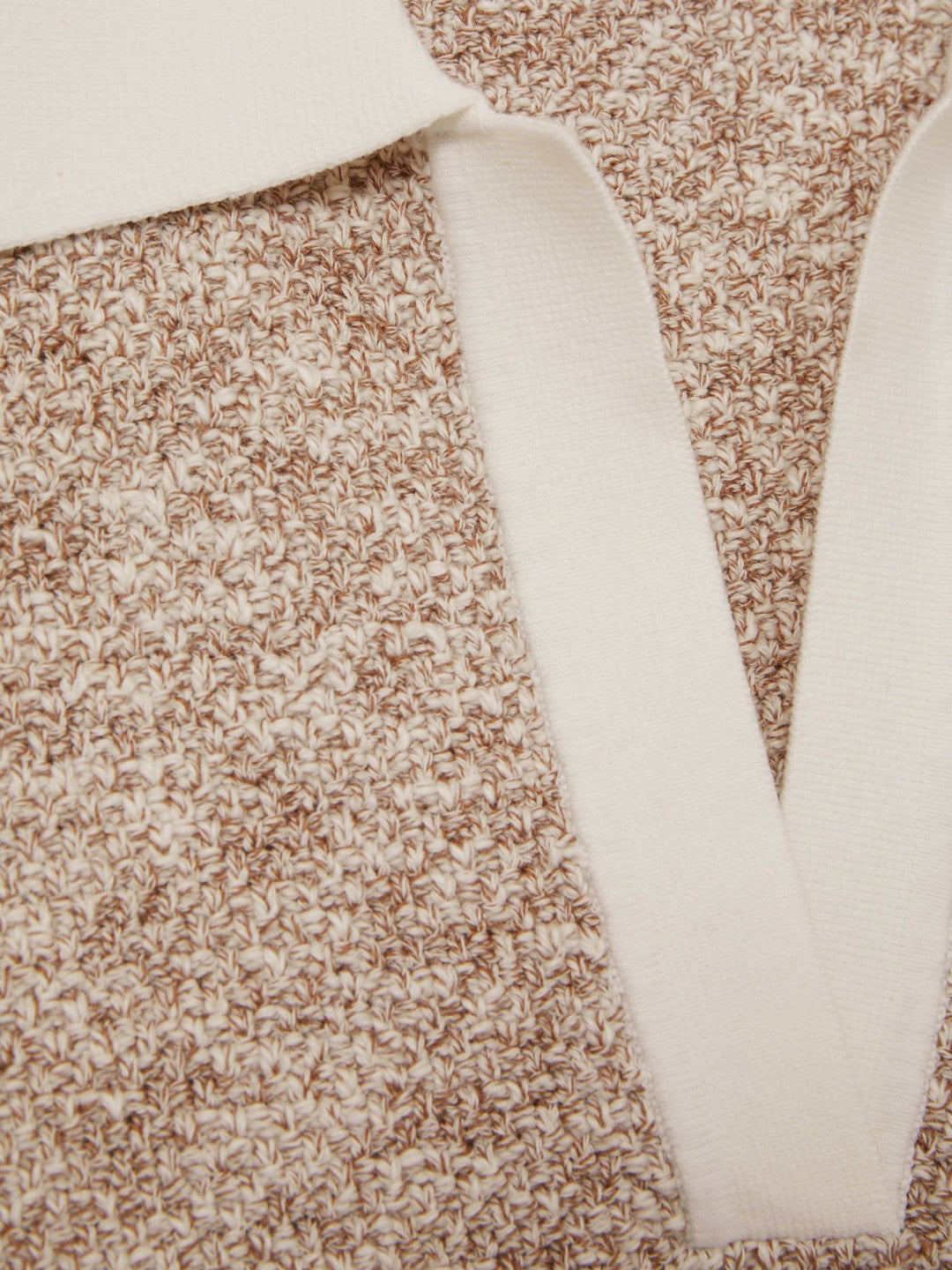 Cotton-Blend Knit Polo Shirt in Neutral Women | Reiss