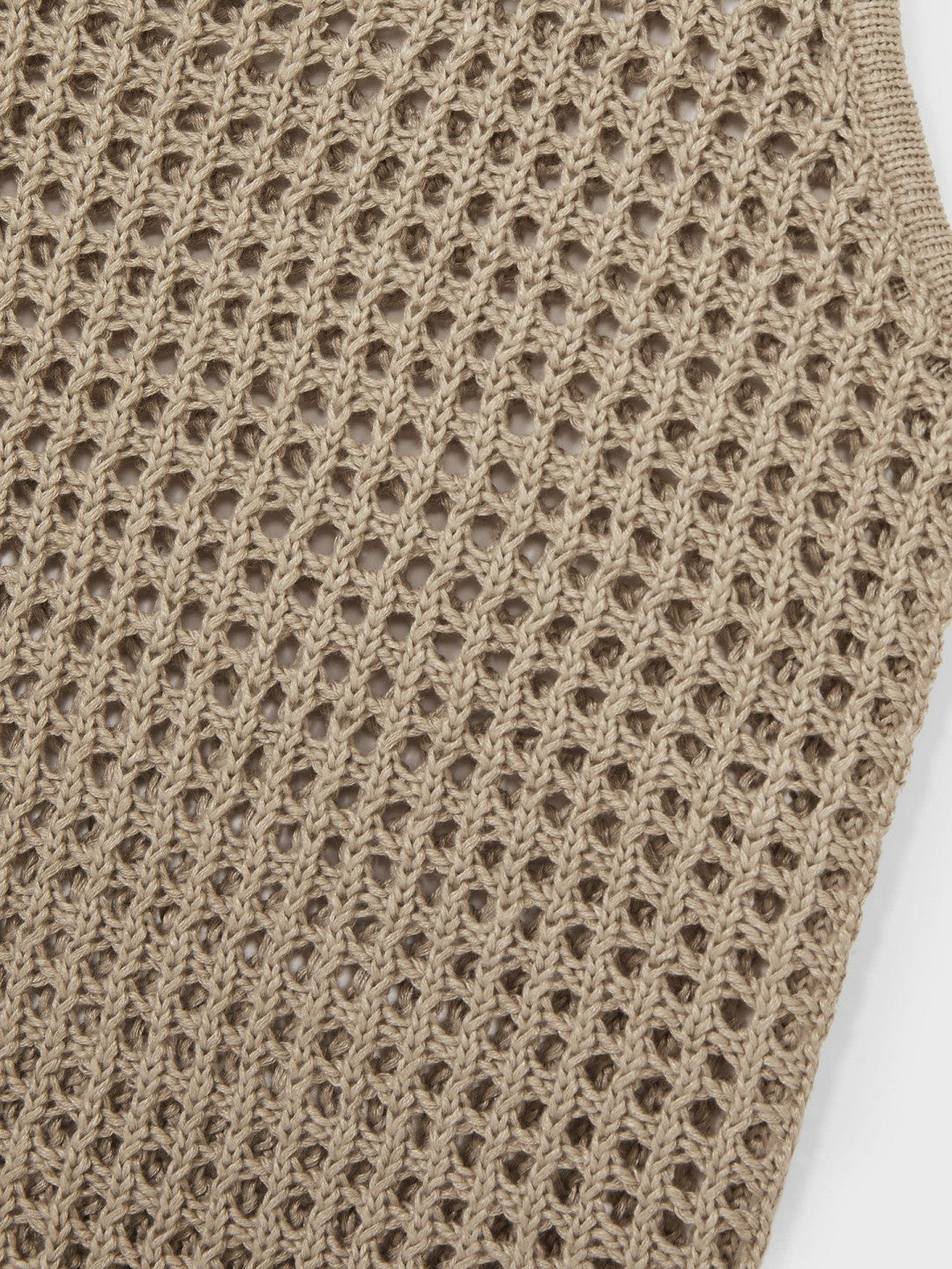 Linen Open Knit Vest in Stone Women | Reiss