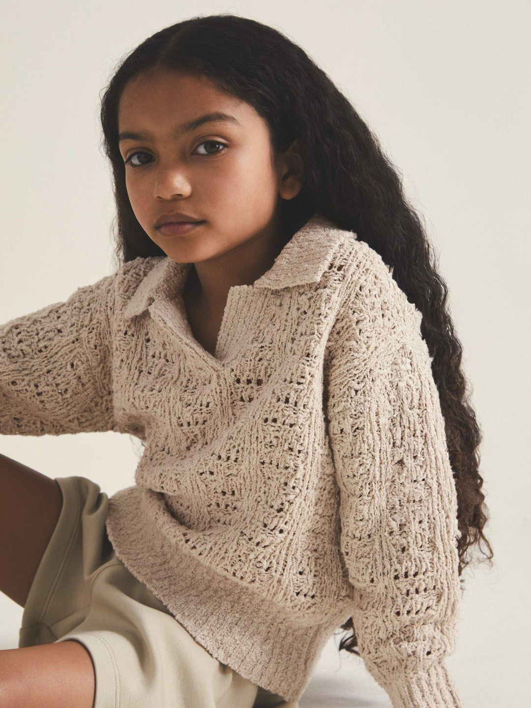 9-13 yrs  | 100 Ciels Bouclé Jumper in Neutral Children & Baby | Reiss