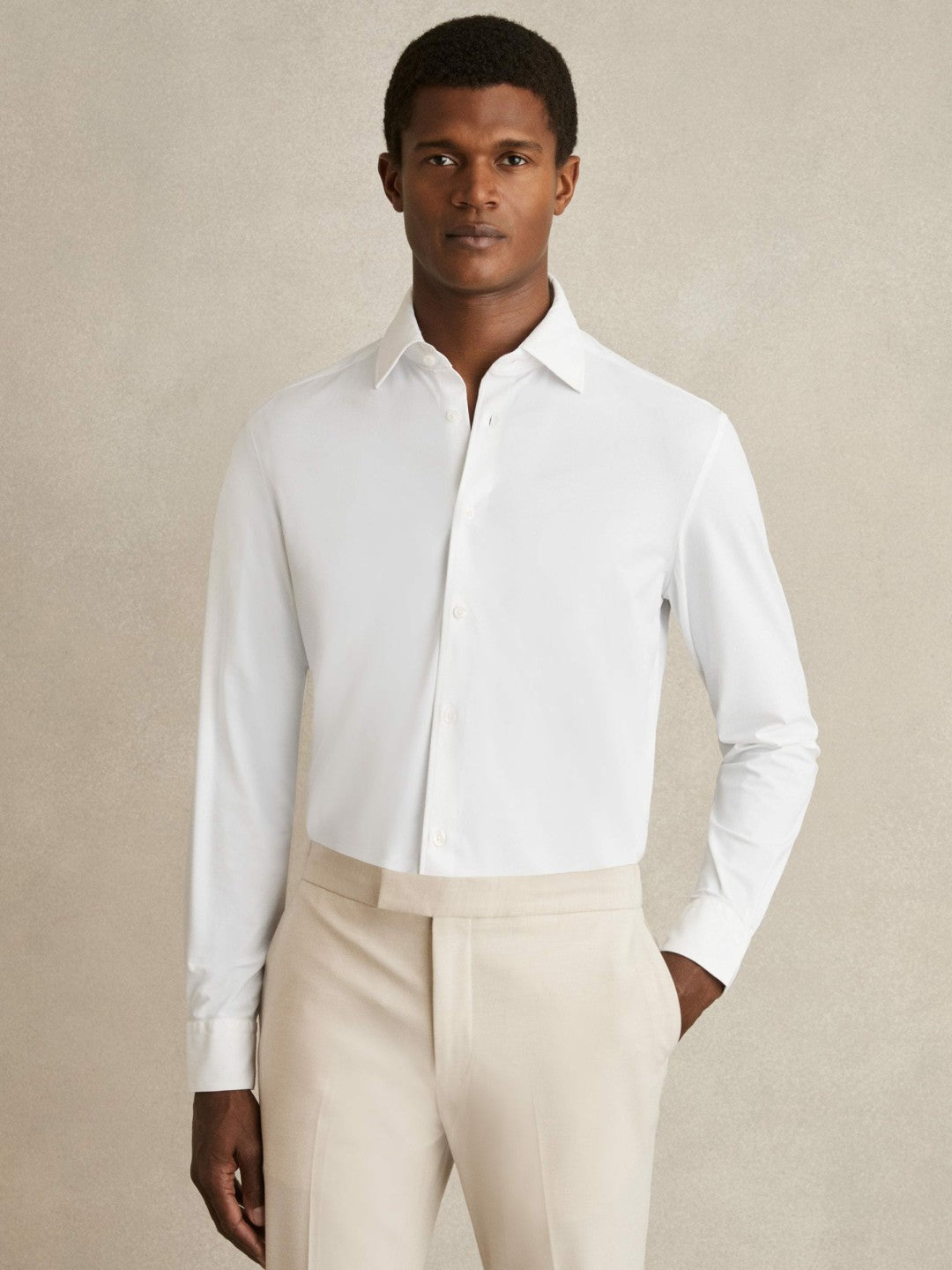 Long-Sleeve Travel Shirt in White Men | Reiss