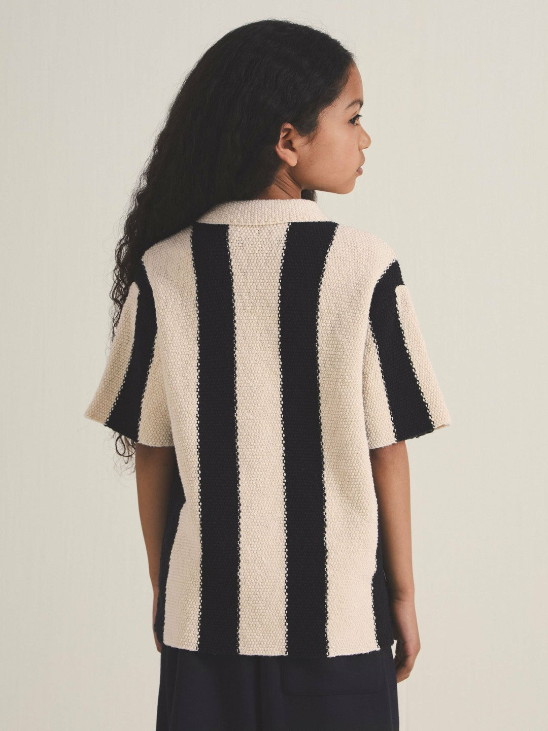9-13 yrs  | Les 100 Ciels Stripe Knit Shirt in Black Children & Baby | Reiss
