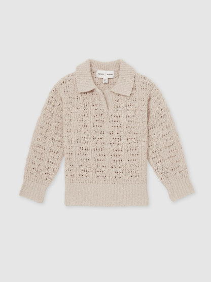 13-14 yrs  | 100 Ciels Bouclé Jumper in Neutral Children & Baby | Reiss