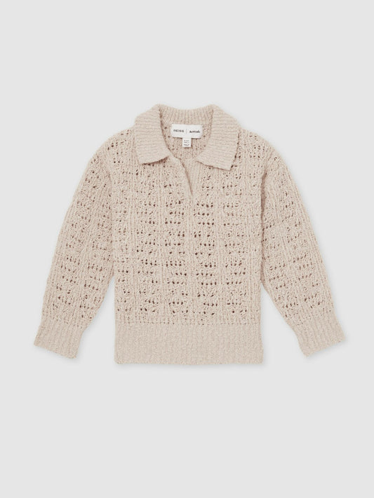 13-14 yrs  | 100 Ciels Bouclé Jumper in Neutral Children & Baby | Reiss