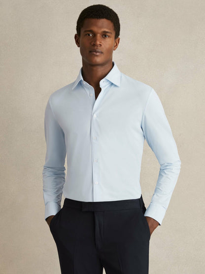 Long-Sleeve Travel Shirt in Soft Blue Men | Reiss
