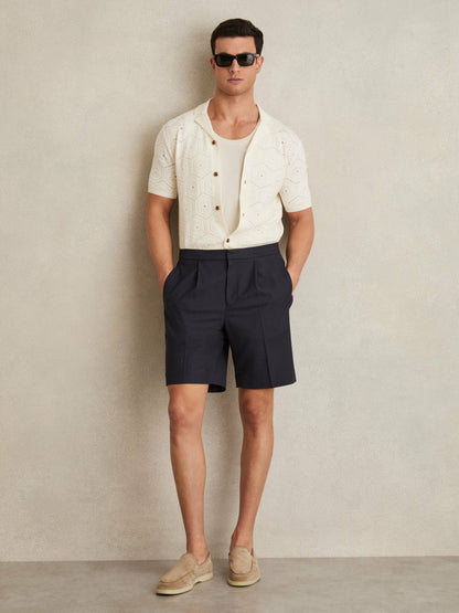 Relaxed Drawstring Shorts in Navy Men | Reiss
