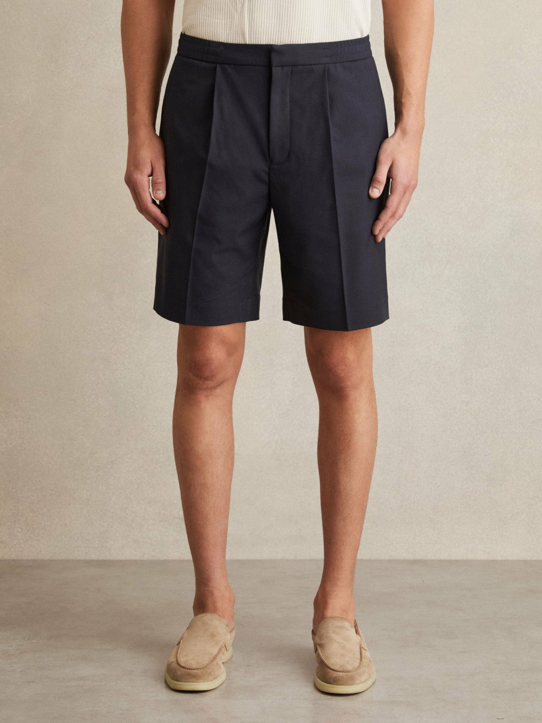 Relaxed Drawstring Shorts in Navy Men | Reiss