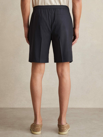 Relaxed Drawstring Shorts in Navy Men | Reiss