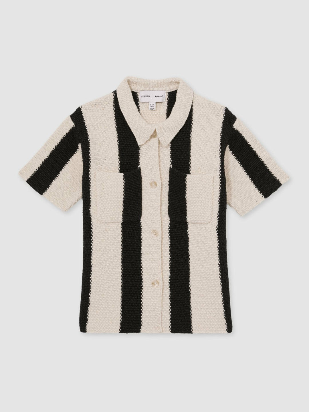4-9 yrs  | Les 100 Ciels Stripe Knit Shirt in Black Children & Baby | Reiss
