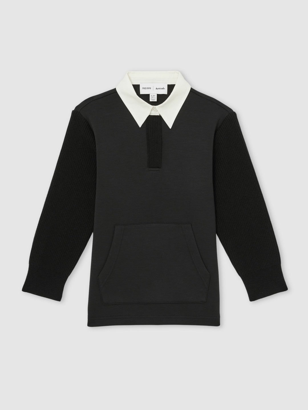 13-14 yrs  | Les 100 Ciels Polo Sweatshirt in Black Children & Baby | Reiss