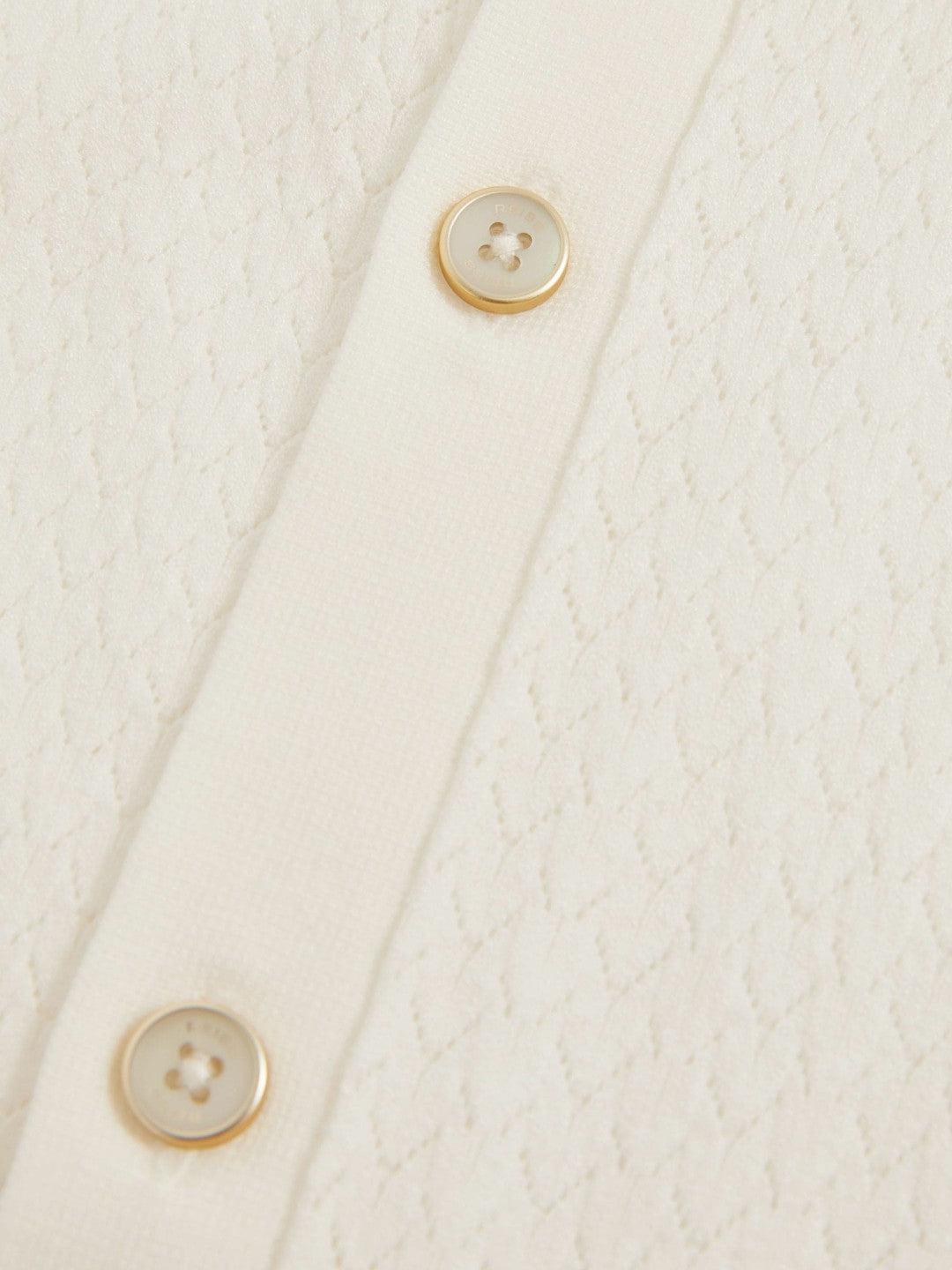Textured Knit Button-Through Shirt in White Men | Reiss