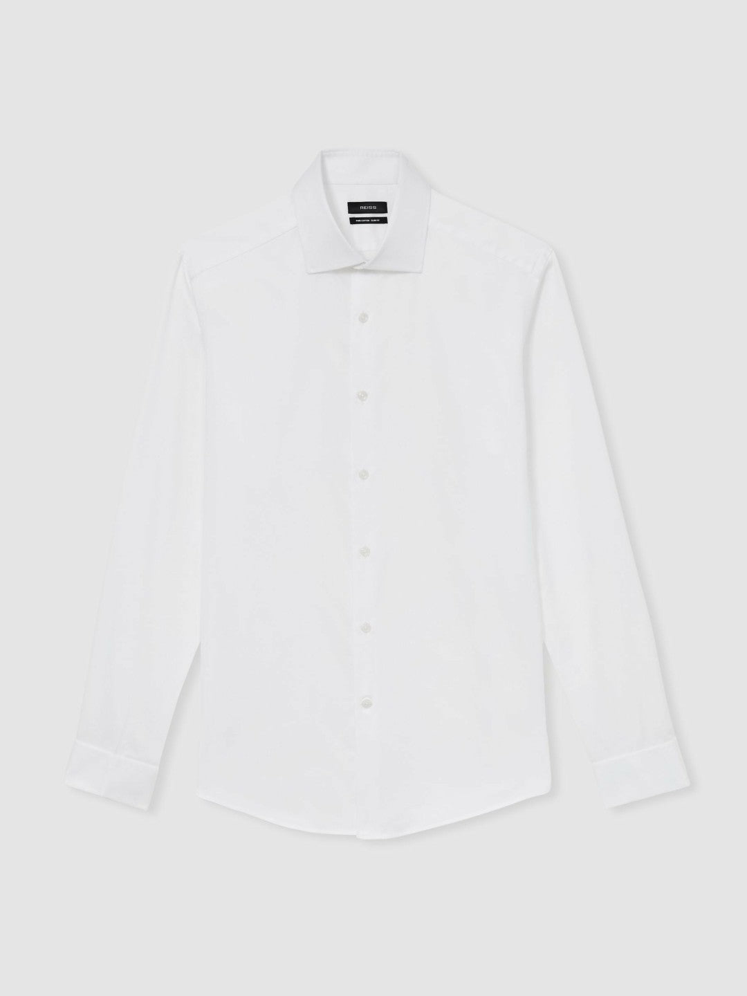 Slim Fit Slim-Fit Cotton-Sateen Shirt in White Men | Reiss