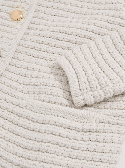 Paige Textured-Knit Cardigan in Ivory Women | Reiss
