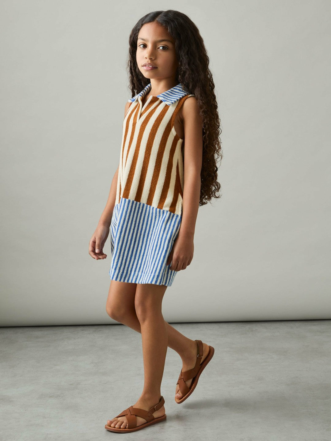 4-9 yrs Towelling Stripe Dress in Multi Children & Baby | Reiss