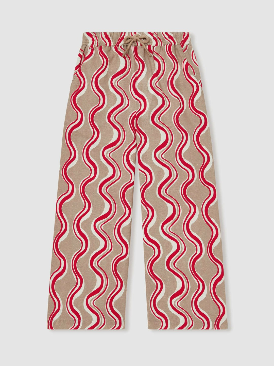 Cotton Linen Printed Trousers in Red Children & Baby | Reiss