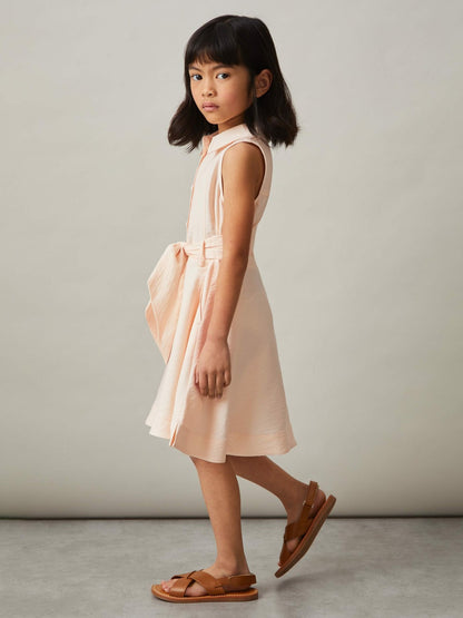 4-9 yrs Tie-Waist Collared Dress in Pink Children & Baby | Reiss