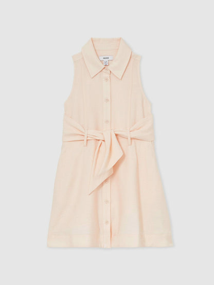4-9 yrs Tie-Waist Collared Dress in Pink Children & Baby | Reiss