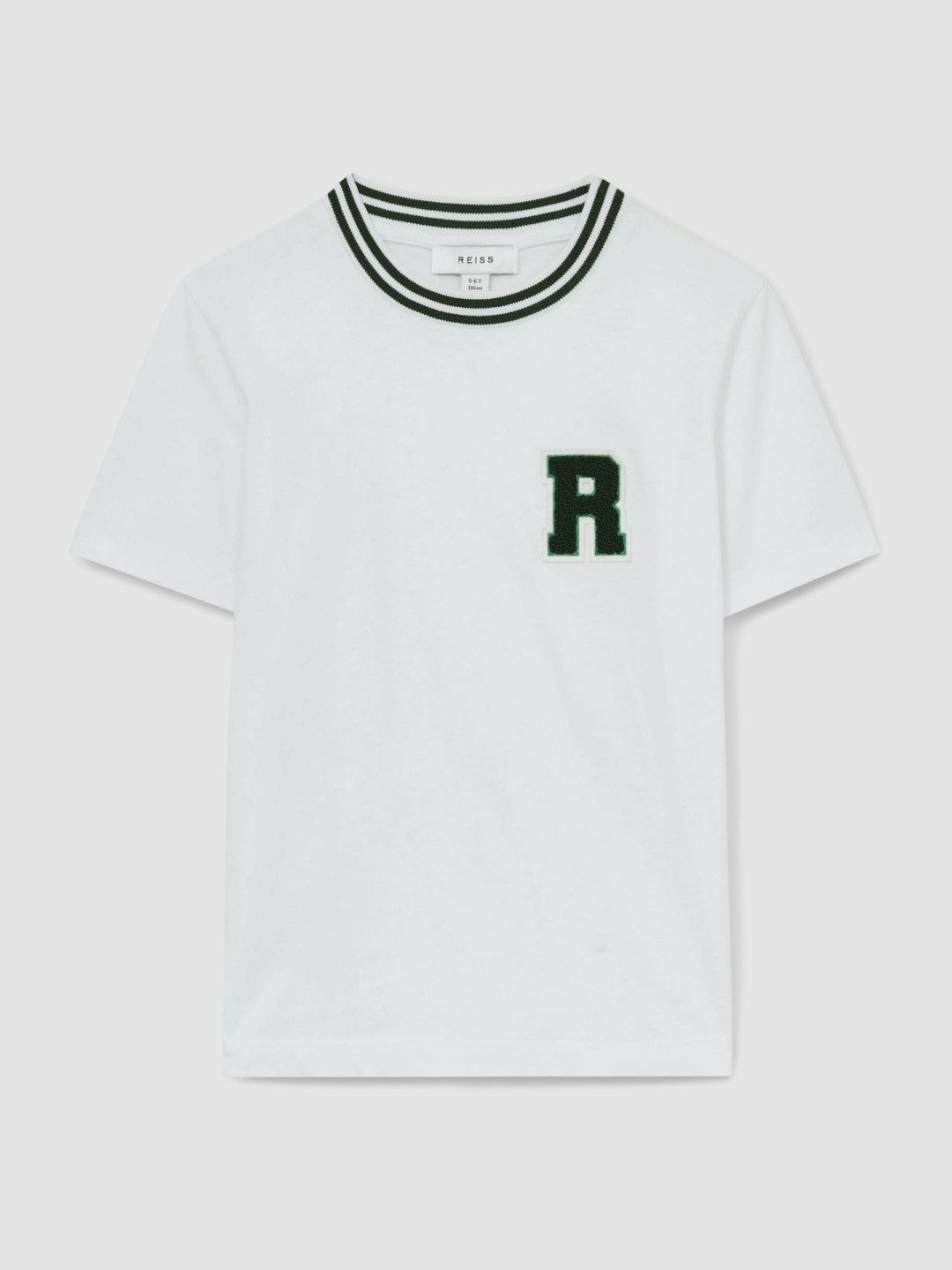 13-14 yrs Cotton Letter Patch T-Shirt in White Children & Baby | Reiss