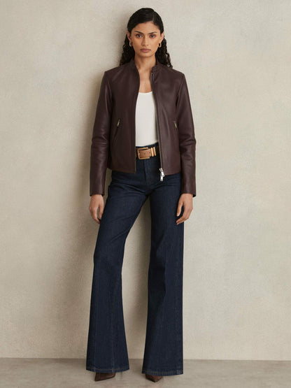 Paige Petite Wide-Leg Jeans in Dark Edinburgh Blue Women | Reiss