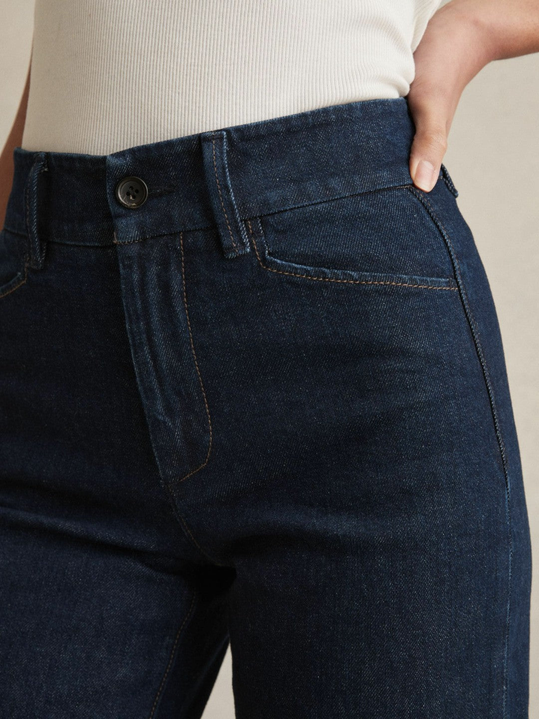 Paige Petite Wide-Leg Jeans in Dark Edinburgh Blue Women | Reiss