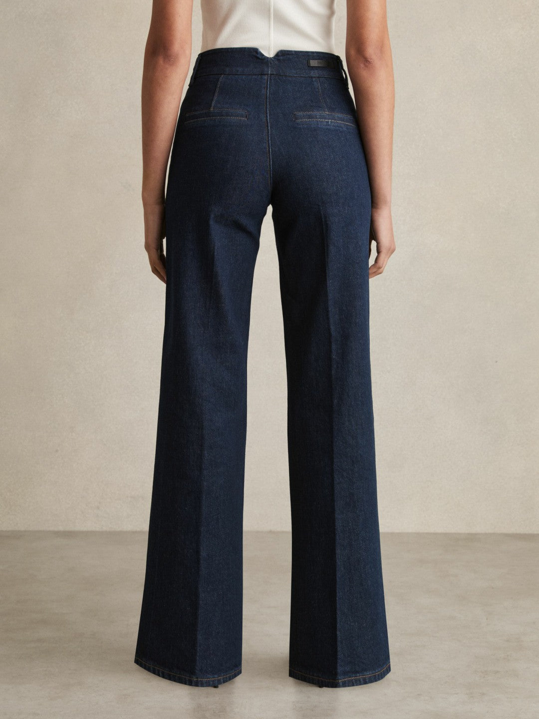 Paige Petite Wide-Leg Jeans in Dark Edinburgh Blue Women | Reiss
