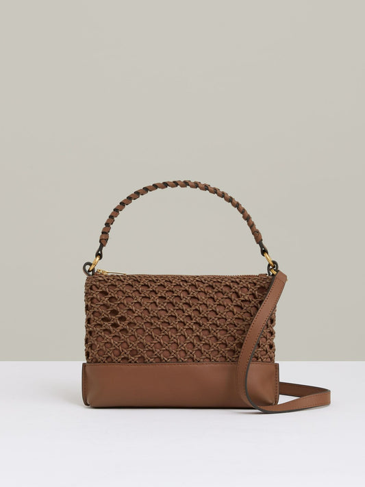 Weave Cross-Body Bag in Tan Women | Reiss