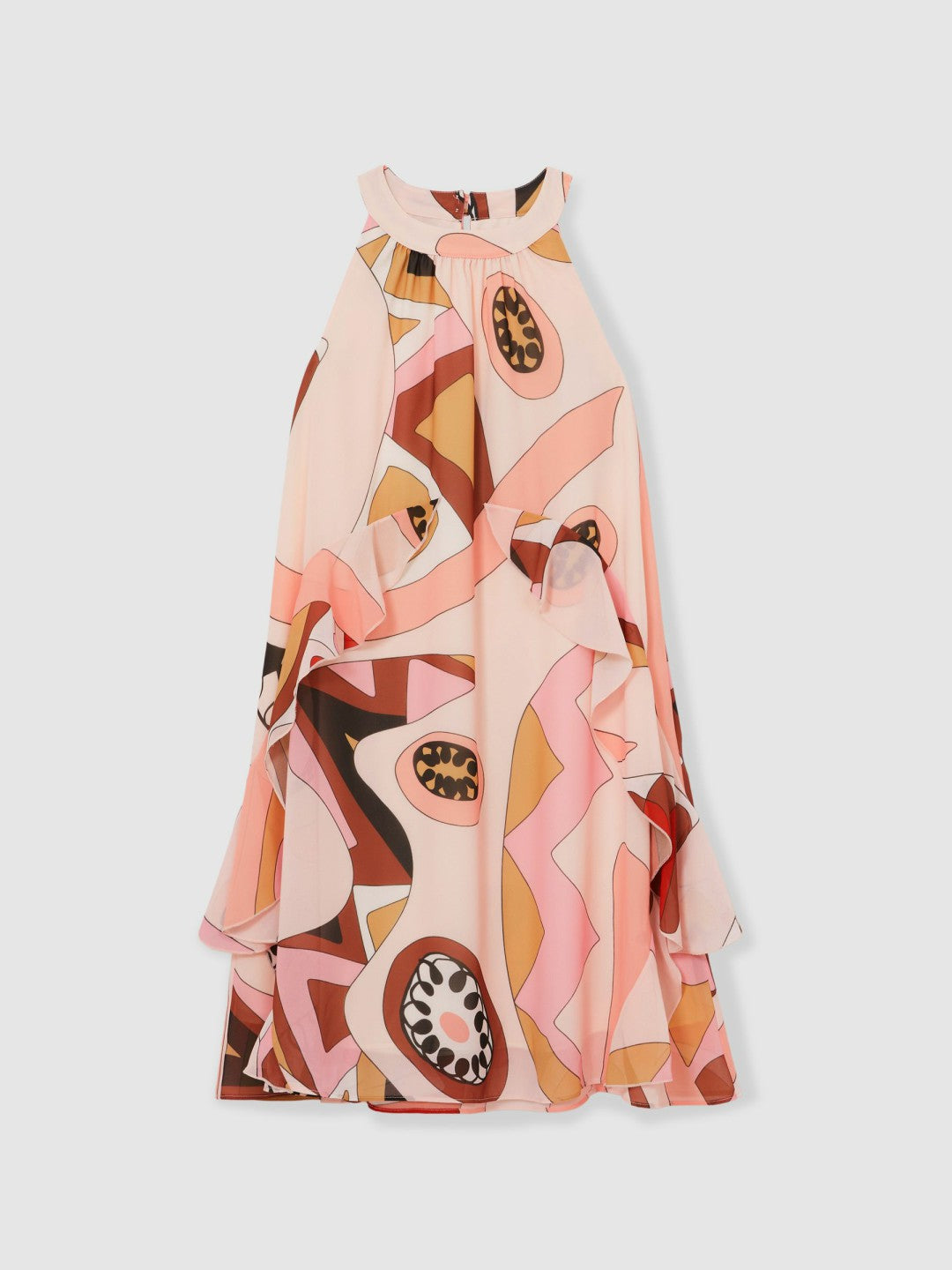 9-13 yrs Printed Ruffle-Trim Dress in Pink Children & Baby | Reiss