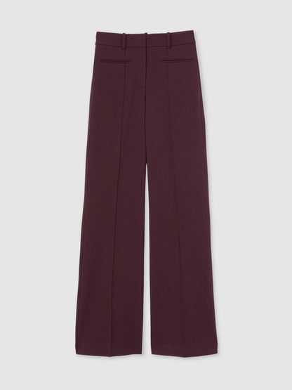 Petite High Rise Flared Trousers in Burgundy Women | Reiss