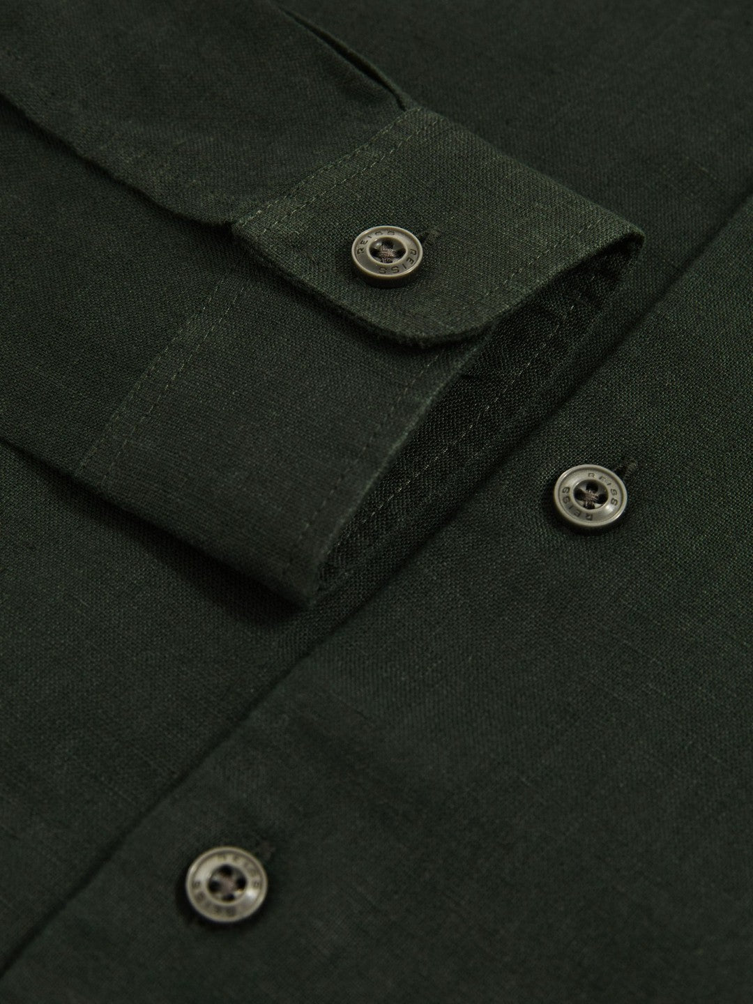 3-9 yrs Linen Cutaway Collar Shirt in Dark Green Children & Baby | Reiss