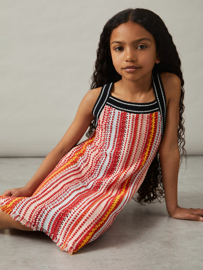 4-9 yrs Cotton Striped Knit Dress in Multi Children & Baby | Reiss