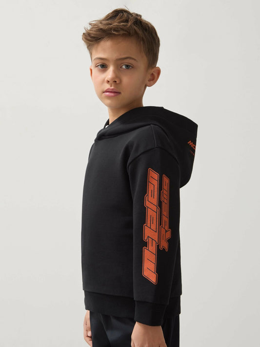 9-13 yrs McLaren F1 Team Cotton Logo Hoodie Unisex Fit in Black Children & Baby | Reiss