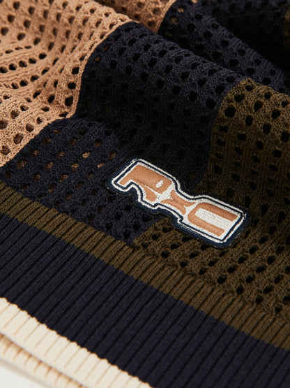 | Ché Crochet Colour-Block Shorts in Camel/Green Men | Reiss