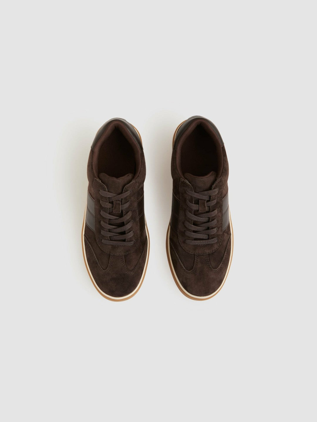 Suede Low-Top Trainers in Chocolate Women | Reiss