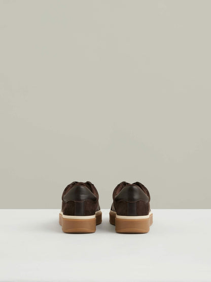 Suede Low-Top Trainers in Chocolate Women | Reiss