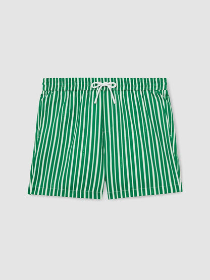 | Ché Stripe Swim Shorts in Green/White Men | Reiss