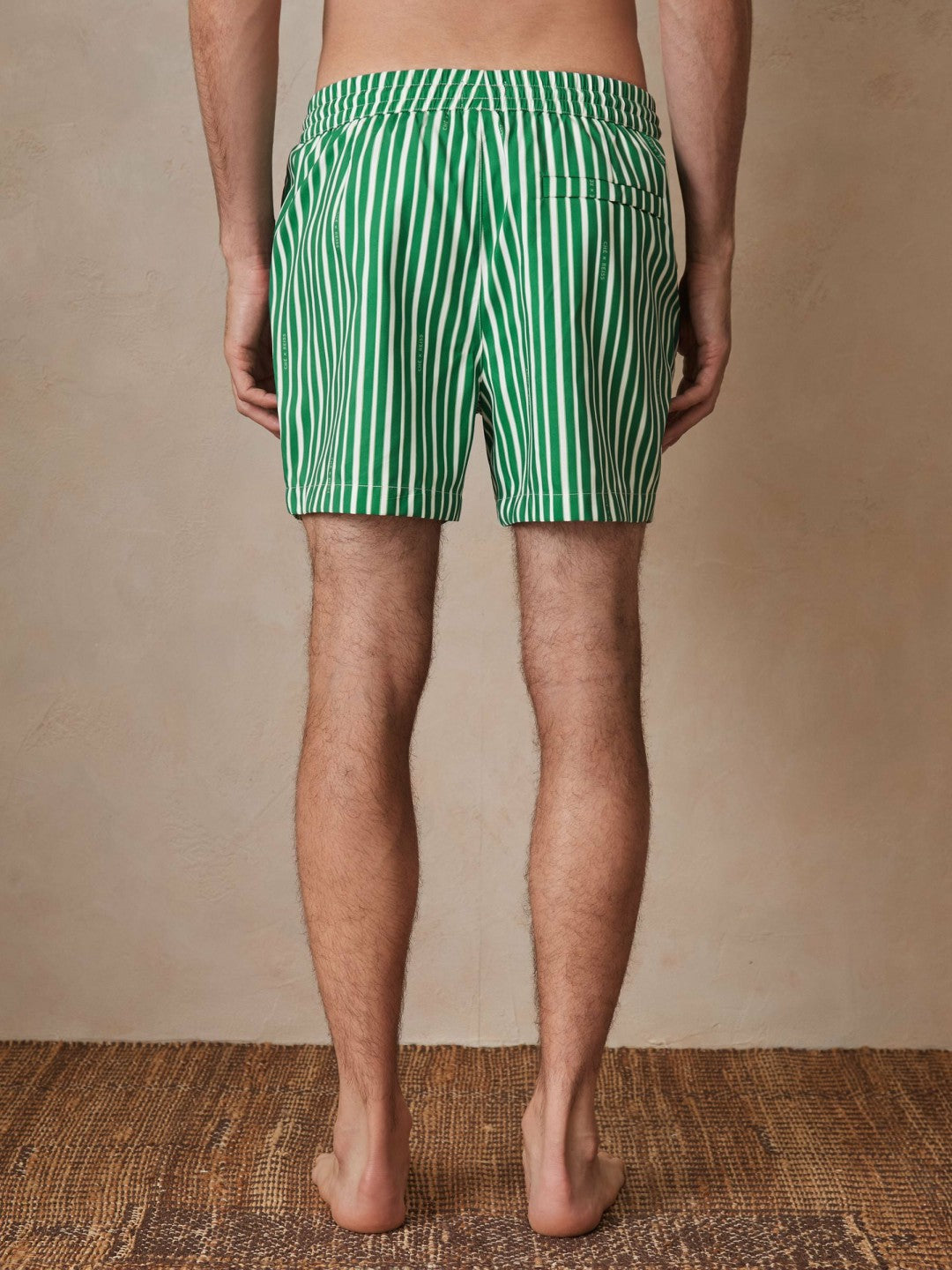 | Ché Stripe Swim Shorts in Green/White Men | Reiss