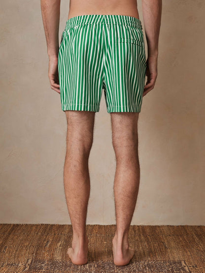 | Ché Stripe Swim Shorts in Green/White Men | Reiss