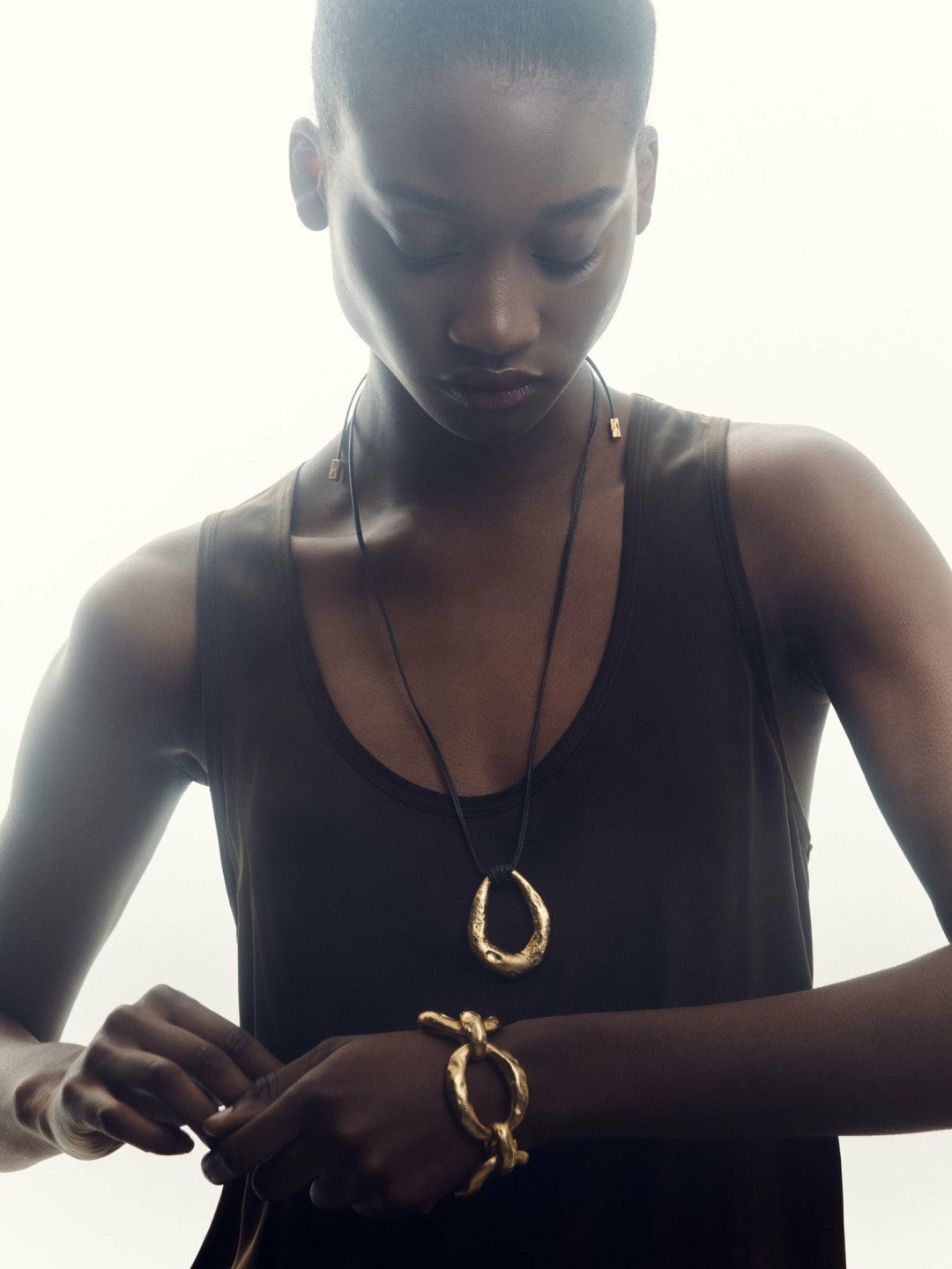 Molten Link Pendant Necklace in Gold Tone Women | Reiss
