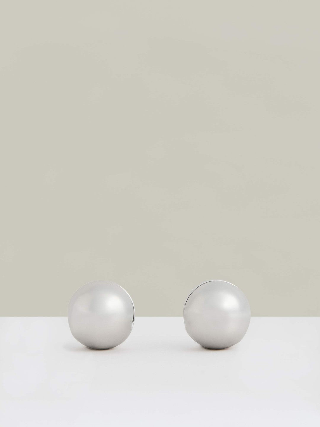 Polished Ball Huggie Earrings in Silver Tone Women | Reiss