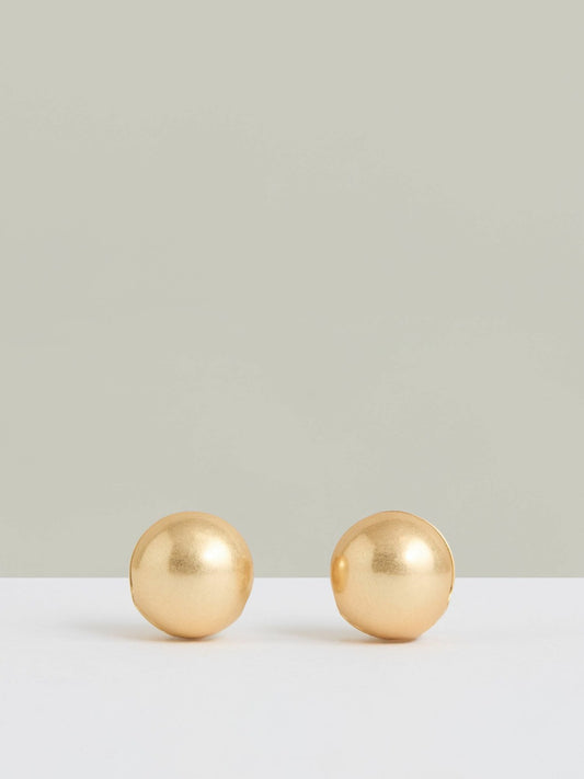Polished Ball Huggie Earrings in Gold Women | Reiss