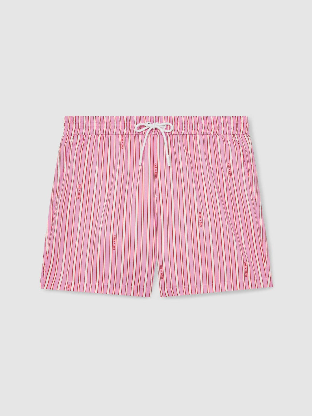 | Ché Stripe Swim Shorts in Pink/White Men | Reiss