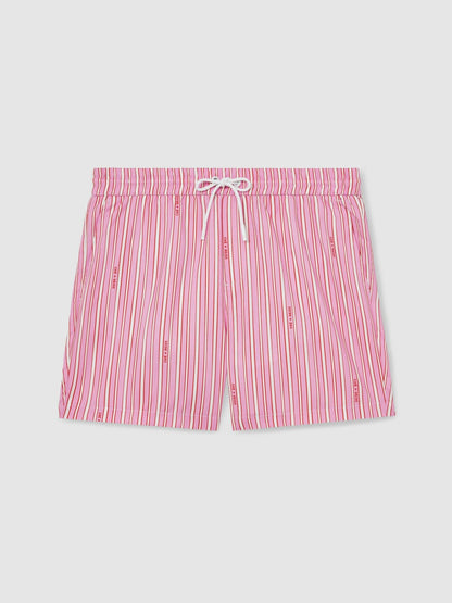 | Ché Stripe Swim Shorts in Pink/White Men | Reiss