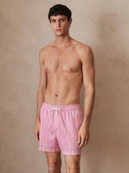 | Ché Stripe Swim Shorts in Pink/White Men | Reiss