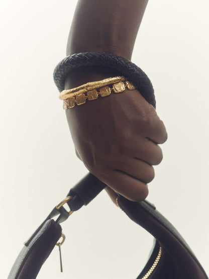 Molten Square Bracelet in Gold Tone Women | Reiss