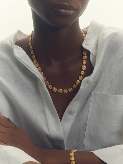 Molten Square Bracelet in Gold Tone Women | Reiss