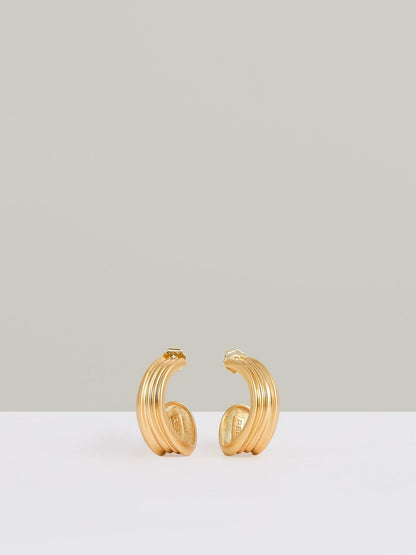 Fluid Hoop Earrings in Gold Tone Women | Reiss