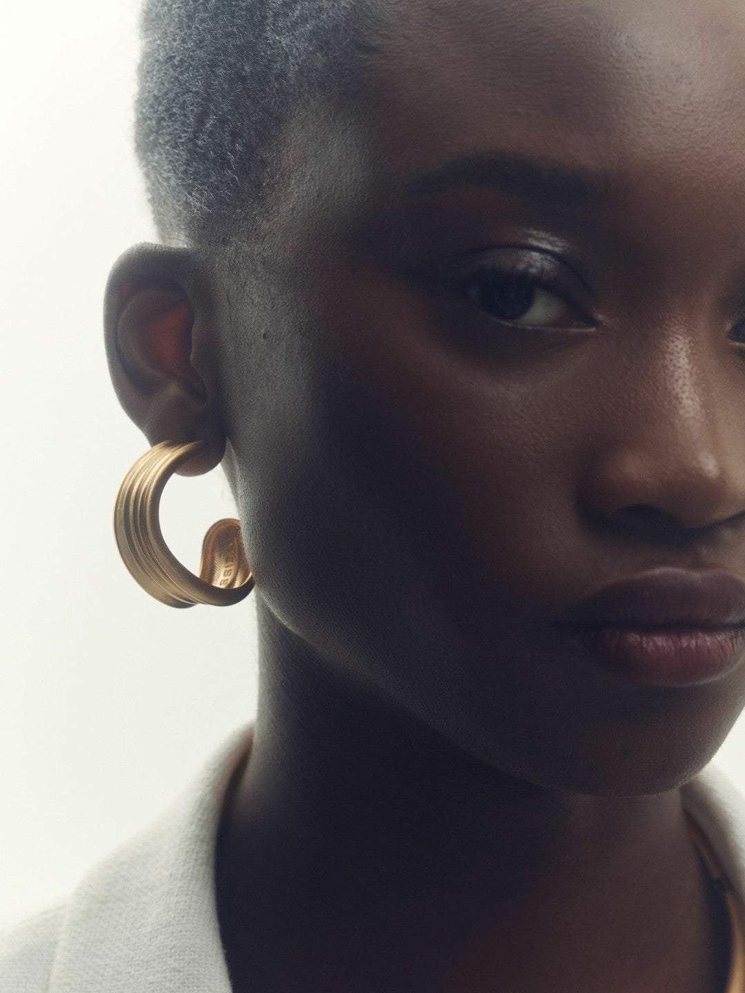 Fluid Hoop Earrings in Gold Tone Women | Reiss