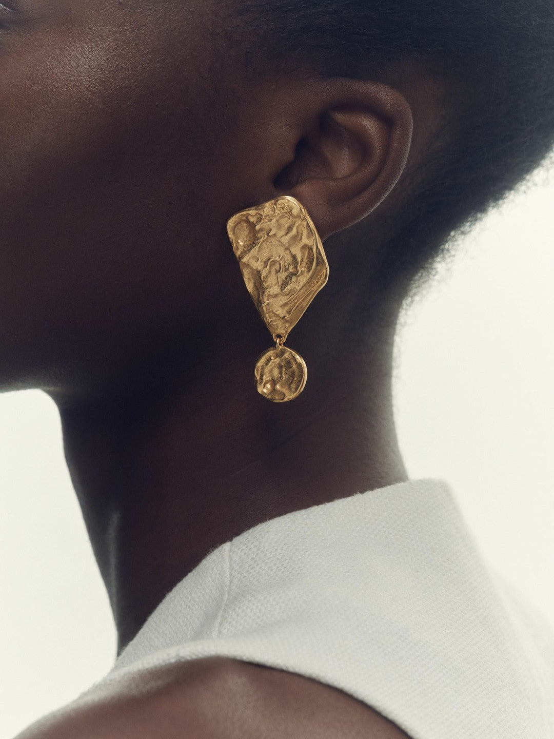 Molten Large Drop Earrings in Gold Tone Women | Reiss
