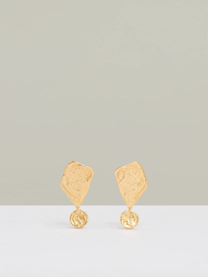 Molten Large Drop Earrings in Gold Tone Women | Reiss